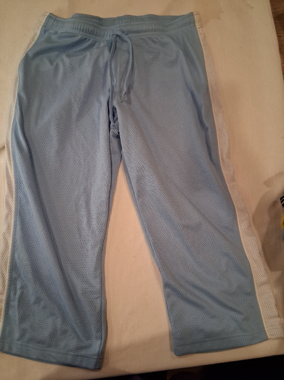 tek gear Light Blue Womens Mesh Jogger Pants with White Trim